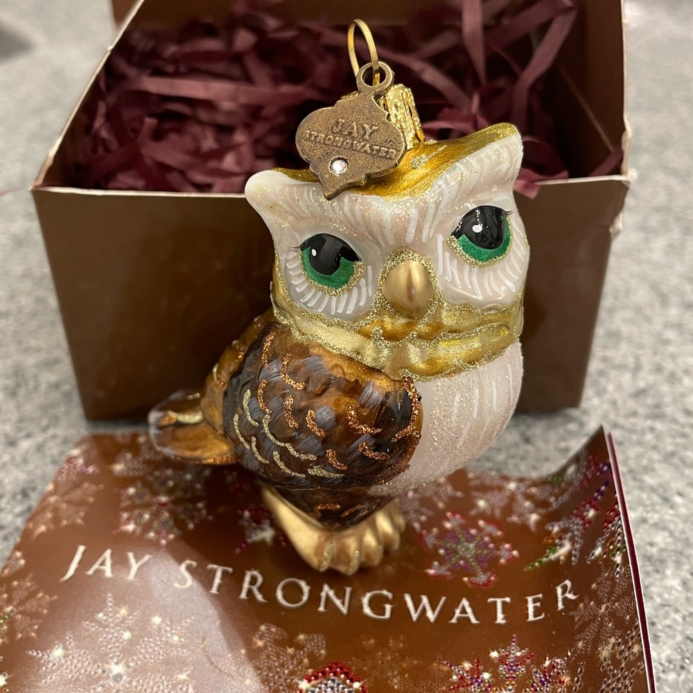 Jay Strongwater owl ornament